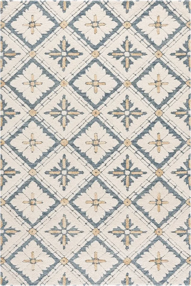 IVORY & GREY MODERN BESPOKE HAND TUFTED RUG — Imperial Knots (Bhadohi/Mirzapur)